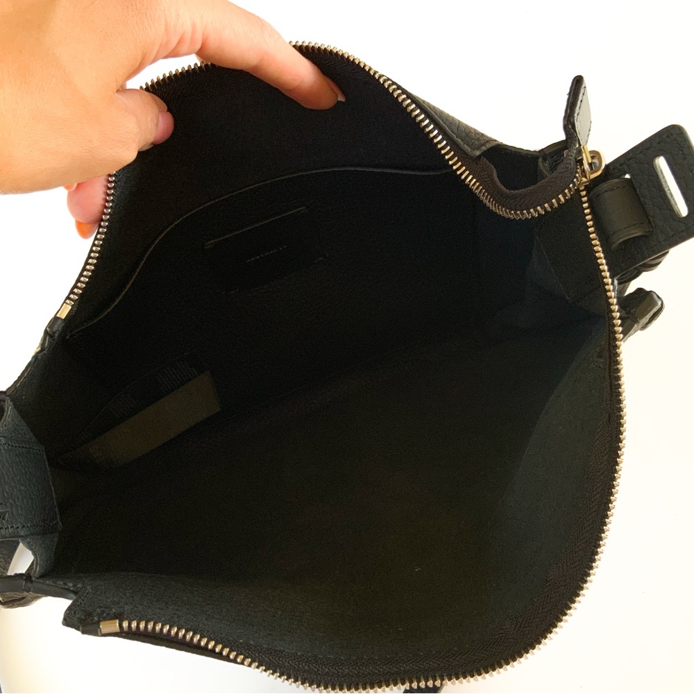 Allsaints Black Leather Crossbody Hobo Bag - Picture 11 of 11